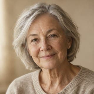 Placeholder portrait of a woman in her seventies